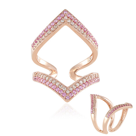 Bague en argent et Saphir rose de Ceylan (Adela Silber)