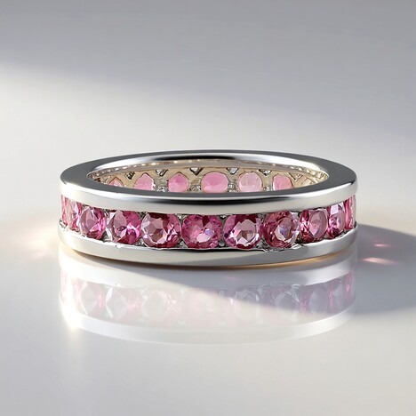 Anello in argento con Tormalina Rosa Nigeriana