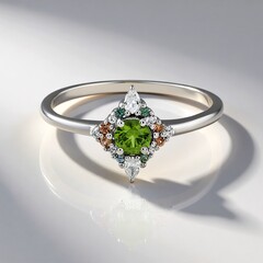 Anello in argento con Zircone Ceylon Verde