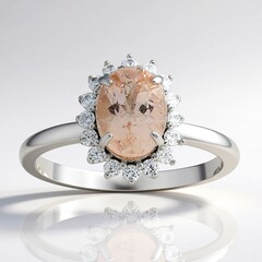 Anello in argento con Morganite Brasiliana