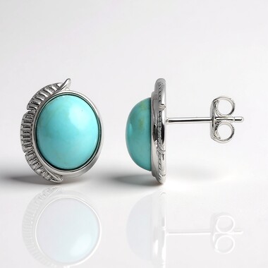 Boucles d'oreilles en argent et Turquoise