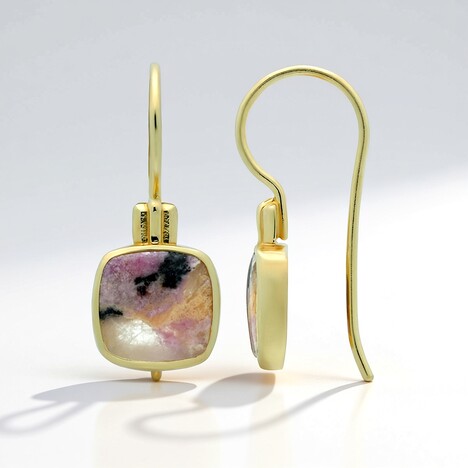 Boucles d'oreilles en argent et Rhodonite Sulavesi (Bali Barong)