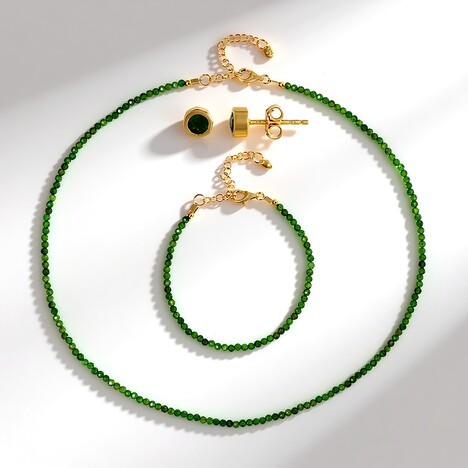 Parure in argento con Diopside Russo