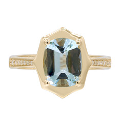 Anello in oro con Acquamarina Brasiliana AAA (CIRARI)