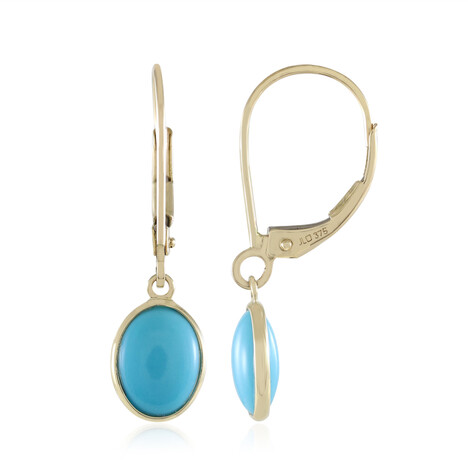 9K Sleeping Beauty Turquoise Gold Earrings
