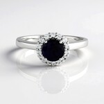 Anello in argento con Zaffiro Blu del Madagascar