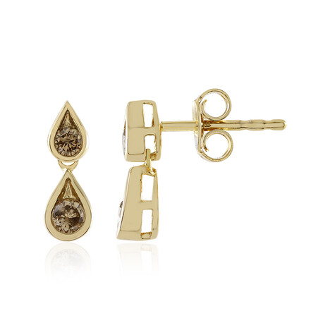 I3 Champagner-Brillant-Silberohrringe