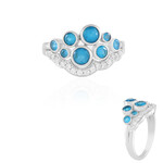 Anello in argento con Apatite Blu Neon