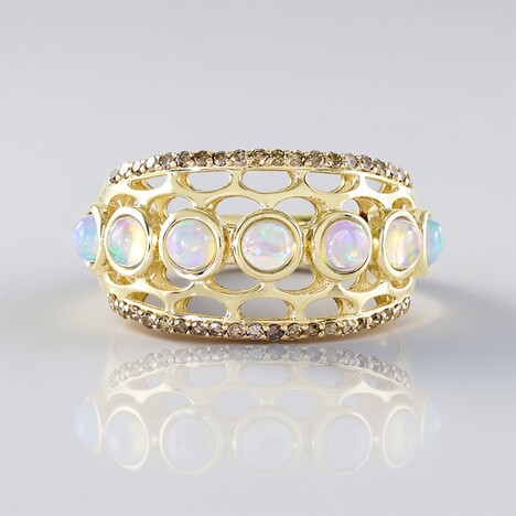 Anello in oro con Opale di Welo (Ornaments by de Melo)