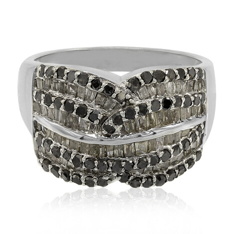 Bague en argent et Diamant noir