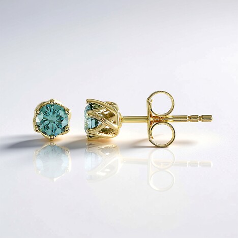 Orecchini in oro con Diamante Blu I3 (de Melo)
