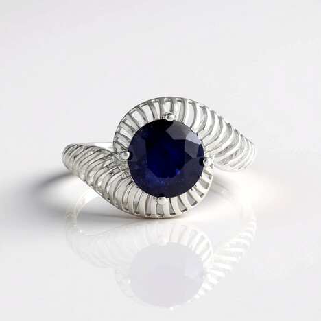 Anello in argento con Zaffiro Blu del Madagascar (Ornaments by de Melo)