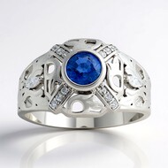 Anillo en plata con Cianita de Nepal (SAELOCANA)
