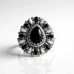 Anello in argento con Onice Nero