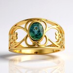 Anello in argento con Zaffiro Petrolio