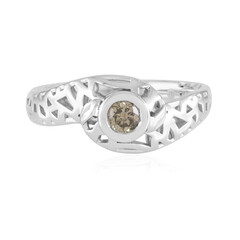 Zilveren ring met een I2 Champagne Diamant