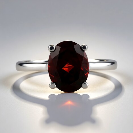 Anello in argento con Granato Mozambico