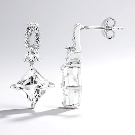 Orecchini in argento con Topazio Bianco