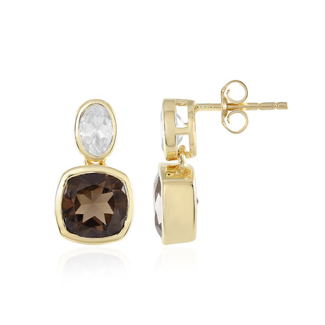 Rauchquarz-Silberohrringe