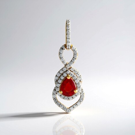 Pendentif en argent et Rubis de Tanzanie