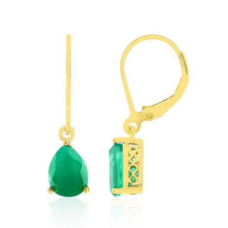 Grüner Achat-Silberohrringe