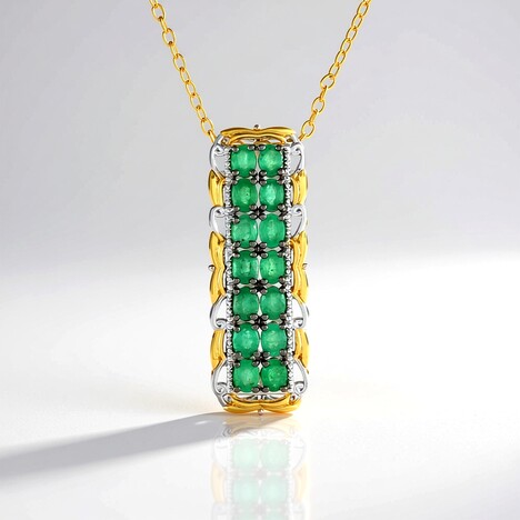 Collana in argento con Smeraldo Zambia (Gems en Vogue)