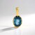 Ciondolo in argento con Cianite Blu Foglia di Tè