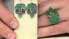 Pendientes en plata con Ágata verde (Gems en Vogue)