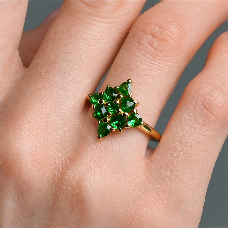 Zilveren ring met Tanzania Tsavorieten