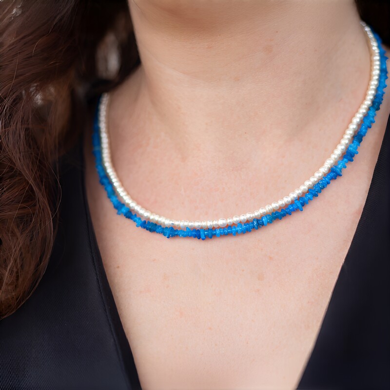 Edelstein-Silberhalskette