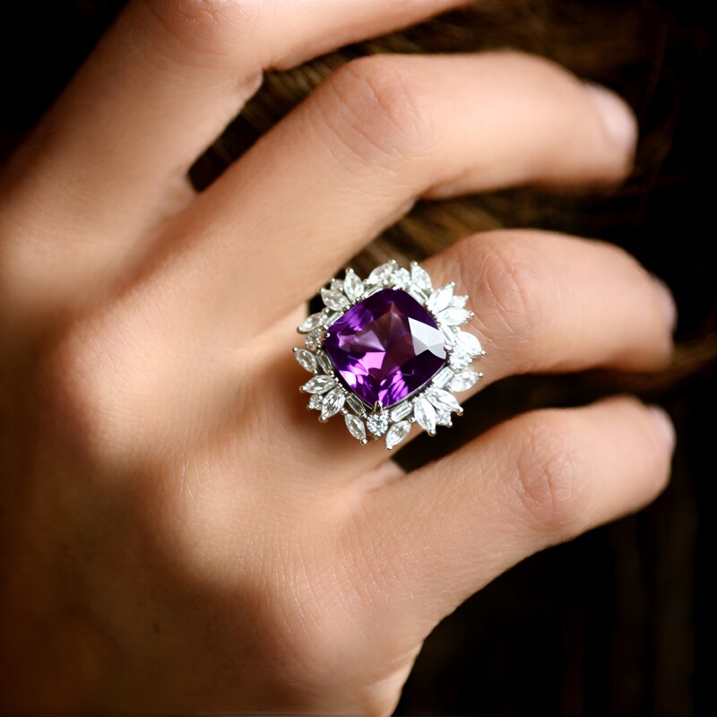 Amethyst Silver Ring
