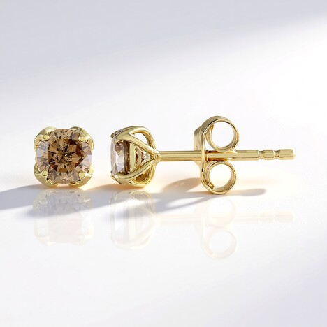 Orecchini in oro con Diamante Champagne I2 (de Melo Gold)