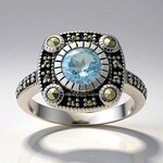 Anello in argento con Topazio Blu Cielo (Annette classic)