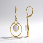 Orecchini in argento con Pietra di Luna Blu (KM by Juwelo)
