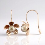 Orecchini in argento con Perla Ming Porpora (TPC)