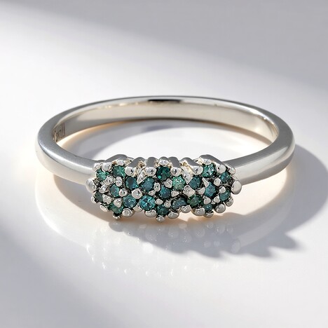 Anello placcato in platino con Diamante Fancy