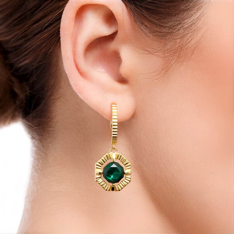 Orecchini in argento con Malachite
