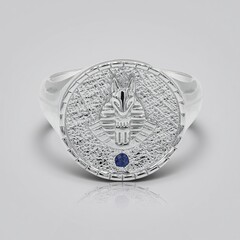 Anello in argento con Zaffiro Blu
