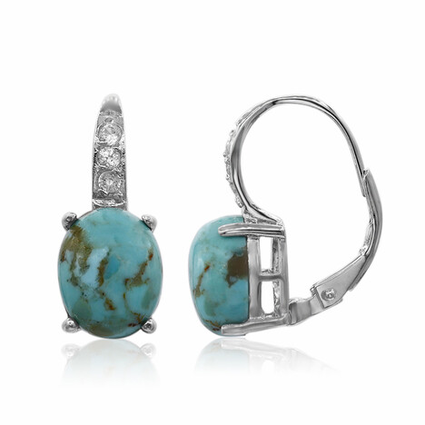 Boucles d'oreilles en argent et Turquoise