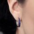 Boucles d'oreilles en argent et Saphir noir