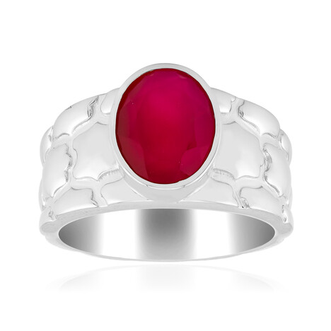 Bague en argent et Calcedoine framboise (SAELOCANA)
