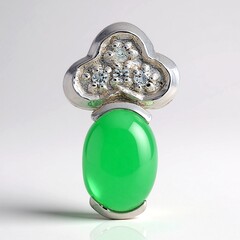 Ciondolo in argento con Crisoprasio Imperiale