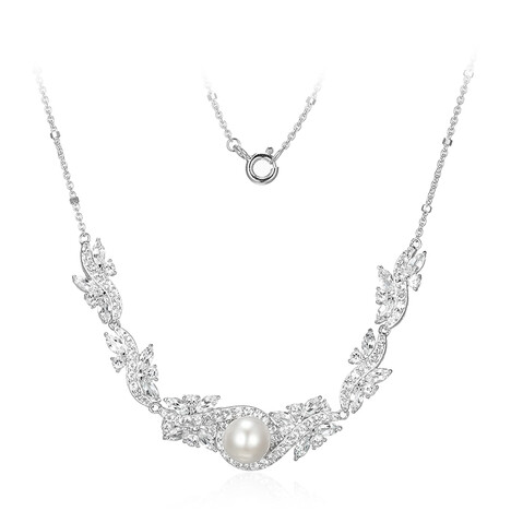Collana in argento con Perla d'Acqua Dolce Bianca