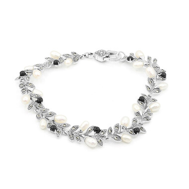 Süßwasserzuchtperlen-Silberarmband