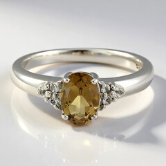 Anello in argento con Quarzo Champagne