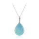 Zilveren halsketting met een Aqua Chalcedoon