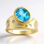 Anello in oro con Topazio Marambaia (de Melo Gold)