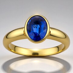 Anello in oro con Cianite del Nepal