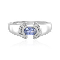 Nicht erhitzter Blauer Ceylon-Saphir-Silberring