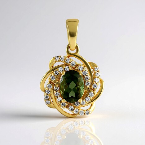 Ciondolo in argento con Moldavite